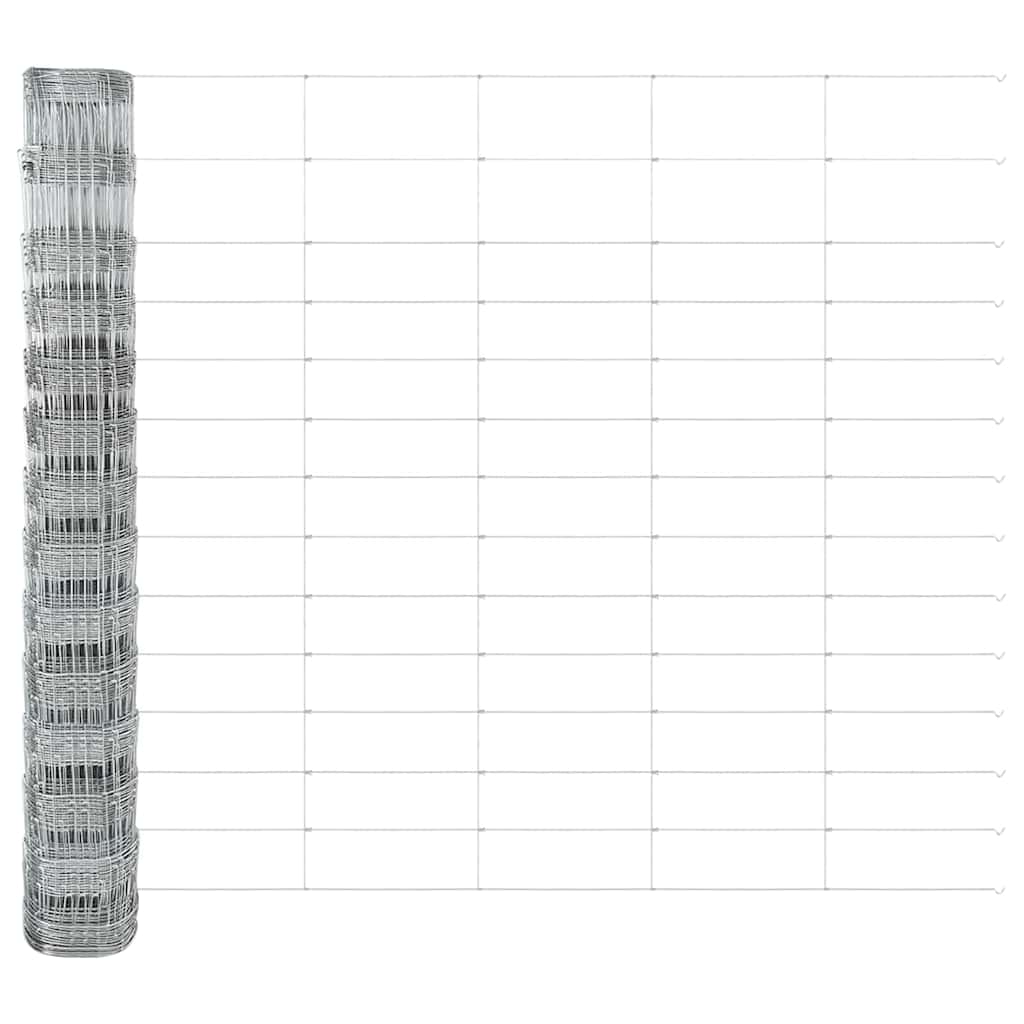 Wildzaun Silber 50 x 1,4 m Verzinkter Stahl